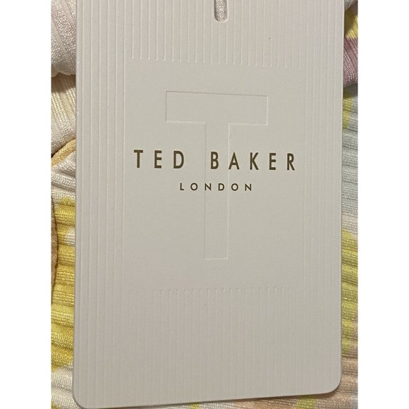 F. Ted Baker Women Dress Size 4 Or 10 Multicolor Sleeveless High Neck NWT $175 - Picture 6 of 7